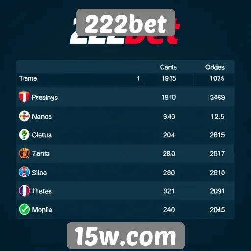 Comparação das odds oferecidas pelo 222bet com concorrentes